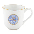 Hand-painted Herend Mug in Blue fishnet porcelain on a white background