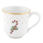 Hand-painted Herend Mug - Candy Cane in fine porcelain, (11 OZ) 3.5in H, on a white background