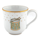 Hand-painted Herend Mug - Drum in fine porcelain, (11 OZ) 3.5in H, on a white background