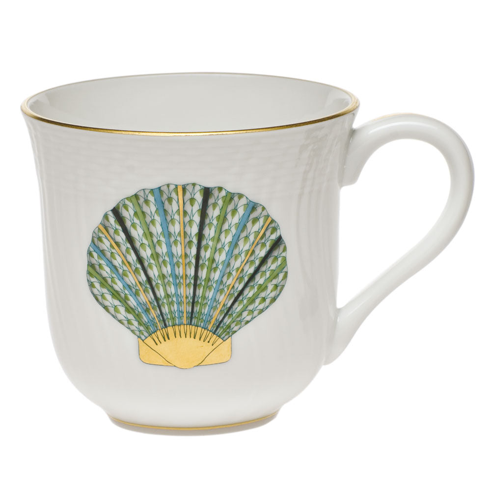 Herend Mug porcelain figurine painted in the Green fishnet pattern