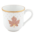 Hand-painted Herend Mug - Maple Leaf in fine porcelain, (11 OZ) 3.5in H, on a white background