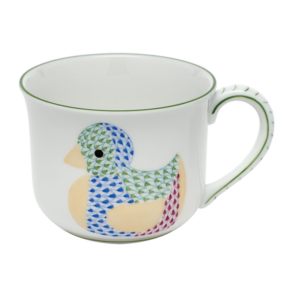 Hand-painted Herend Mug in Motif 15 fishnet porcelain on a white background