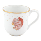 Hand-painted Herend Mug - Squirrel in fine porcelain, (11 OZ) 3.5in H, on a white background