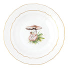 Hand-painted Herend Mushroom Luncheon Luncheon Plate - Motif 01 in fine porcelain, 8.25in D, on a white background