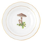 Hand-painted Herend Mushroom Luncheon Luncheon Plate - Motif 05 in fine porcelain, 8.25in D, on a white background