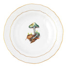 Hand-painted Herend Mushroom Luncheon Luncheon Plate - Motif 06 in fine porcelain, 8.25in D, on a white background