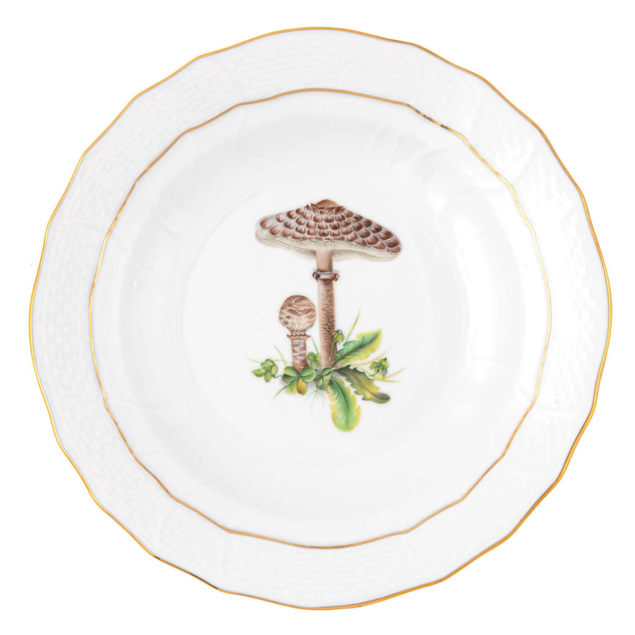 Herend Mushroom Luncheon Plate Motif 05 in Multicolor - Hand-painted Hungarian porcelain by Herend. Paris Tableware.