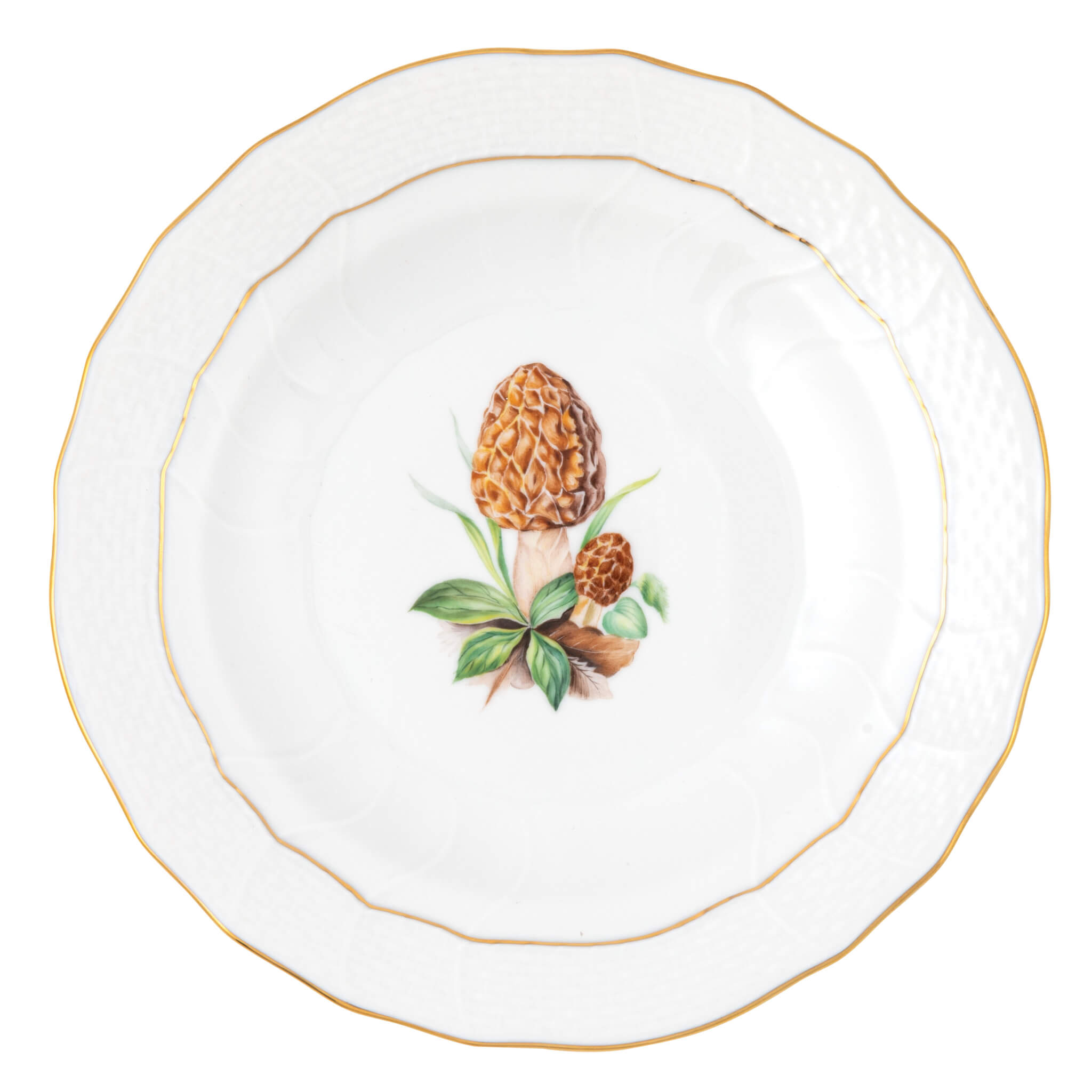 Herend Mushroom Luncheon Plate Motif 10 in Multicolor - Hand-painted Hungarian porcelain by Herend. Paris Tableware.