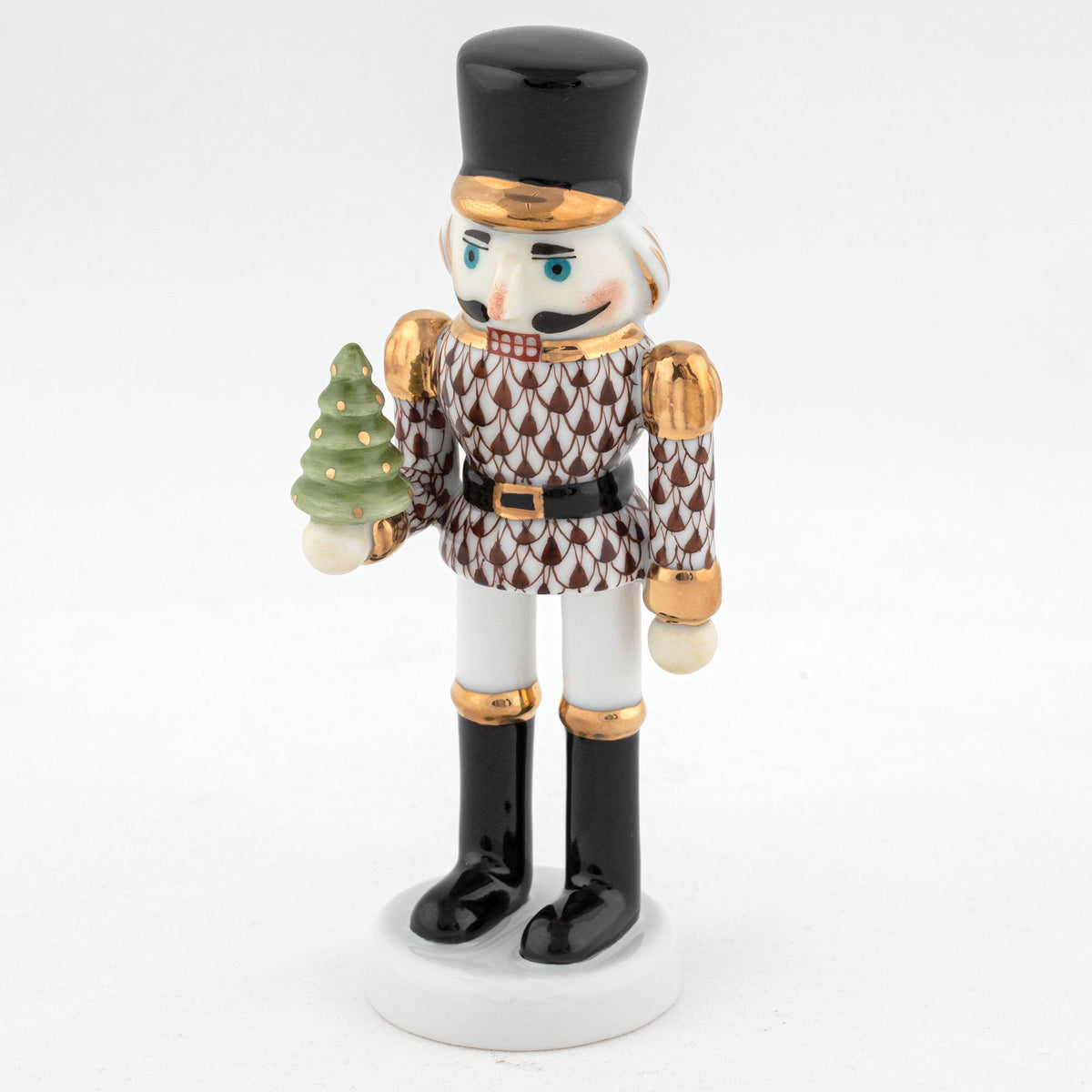 Herend Nutcracker with Christmas Tree Figurine – Chocolate, alternate view