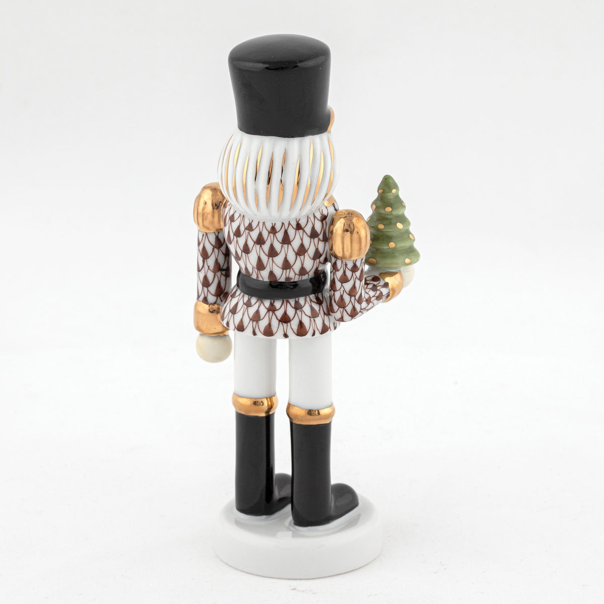 Herend Nutcracker with Christmas Tree Figurine – Chocolate, alternate view