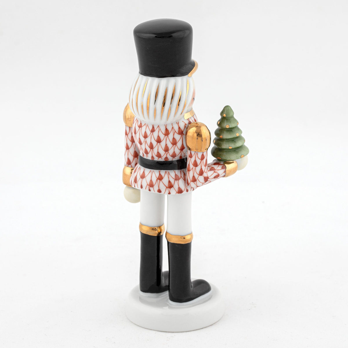 Herend Nutcracker with Christmas Tree Figurine – Rust, alternate view