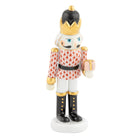 Rust fishnet Nutcracker with Gift Figurine figurine, hand-painted Herend porcelain with 24k gold accents