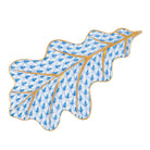 Oak Leaf Figurine in hand-painted Blue porcelain by Herend of Hungary