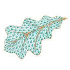 Green fishnet Oak Leaf Figurine figurine, hand-painted Herend porcelain with 24k gold accents