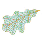 Hand-painted Herend Oak Leaf Figurine in Key Lime fishnet porcelain on a white background