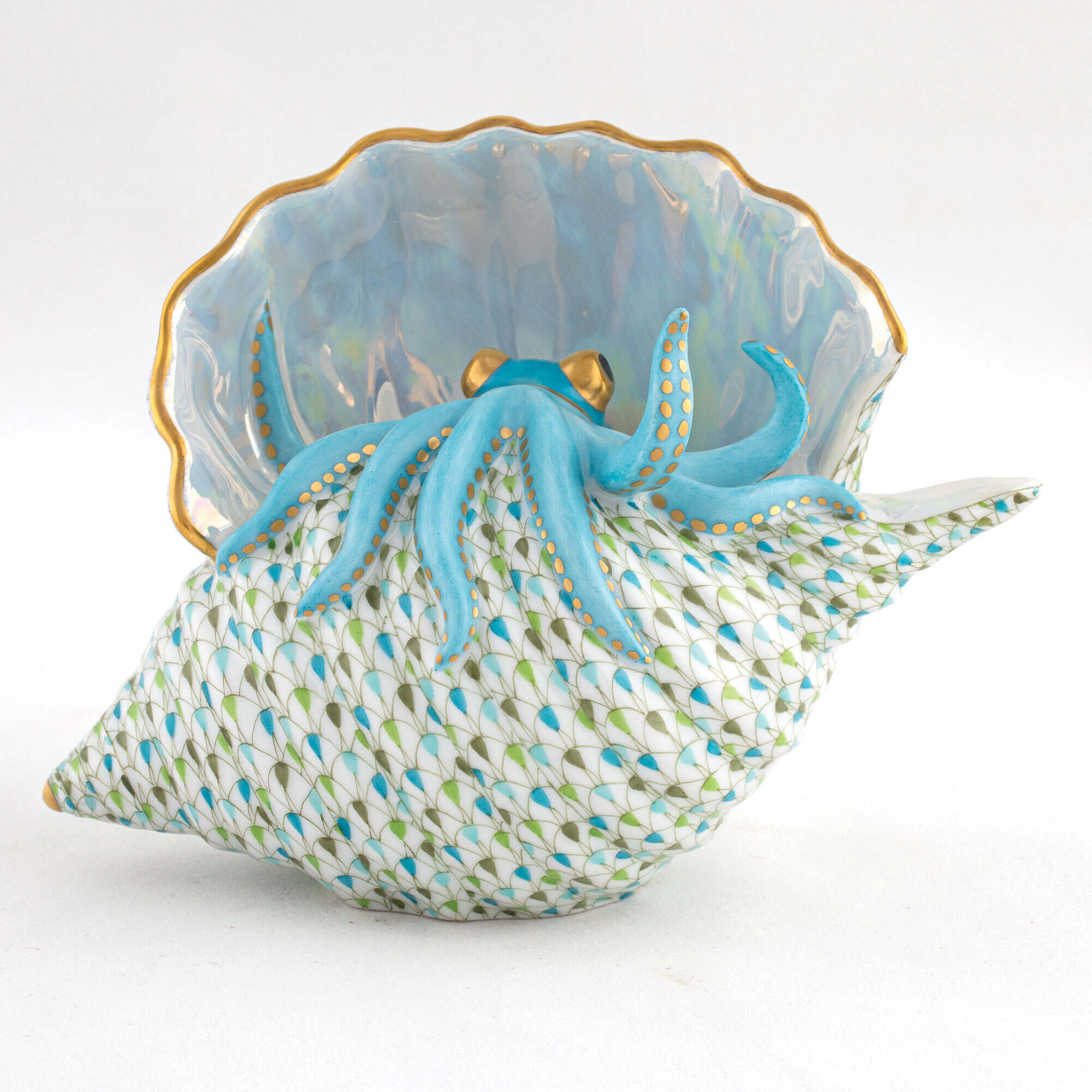 Herend Octopus in Shell Figurine — additional view