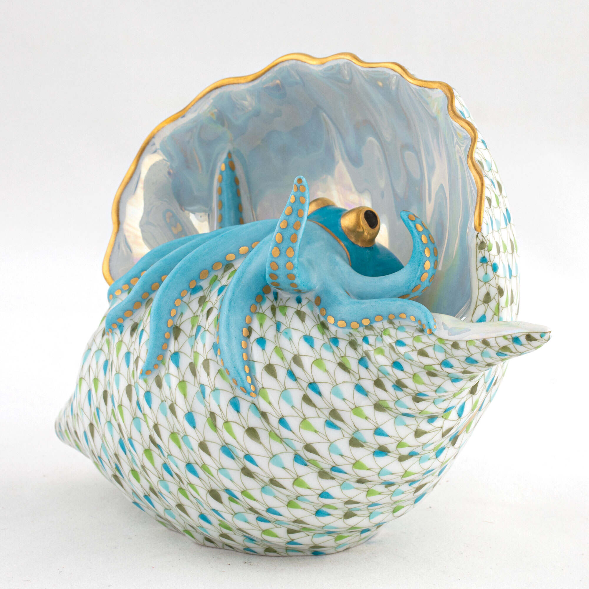 Herend Octopus in Shell Figurine — additional view