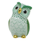 Owl Figurine in hand-painted Green porcelain by Herend of Hungary