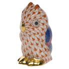 Owl Miniature Figurine in hand-painted Rust porcelain by Herend of Hungary