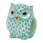 Green fishnet Owlet Figurine figurine, hand-painted Herend porcelain with 24k gold accents