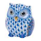Herend Owlet Figurine porcelain figurine painted in the Sapphire fishnet pattern