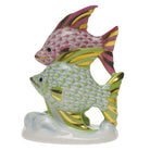 Hand-painted Herend Pair of Fish Figurine in fine porcelain, 4.5in H, on a white background