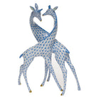 Blue fishnet Pair of Giraffes Figurine figurine, hand-painted Herend porcelain with 24k gold accents