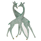 Pair of Giraffes Figurine in hand-painted Green porcelain by Herend of Hungary