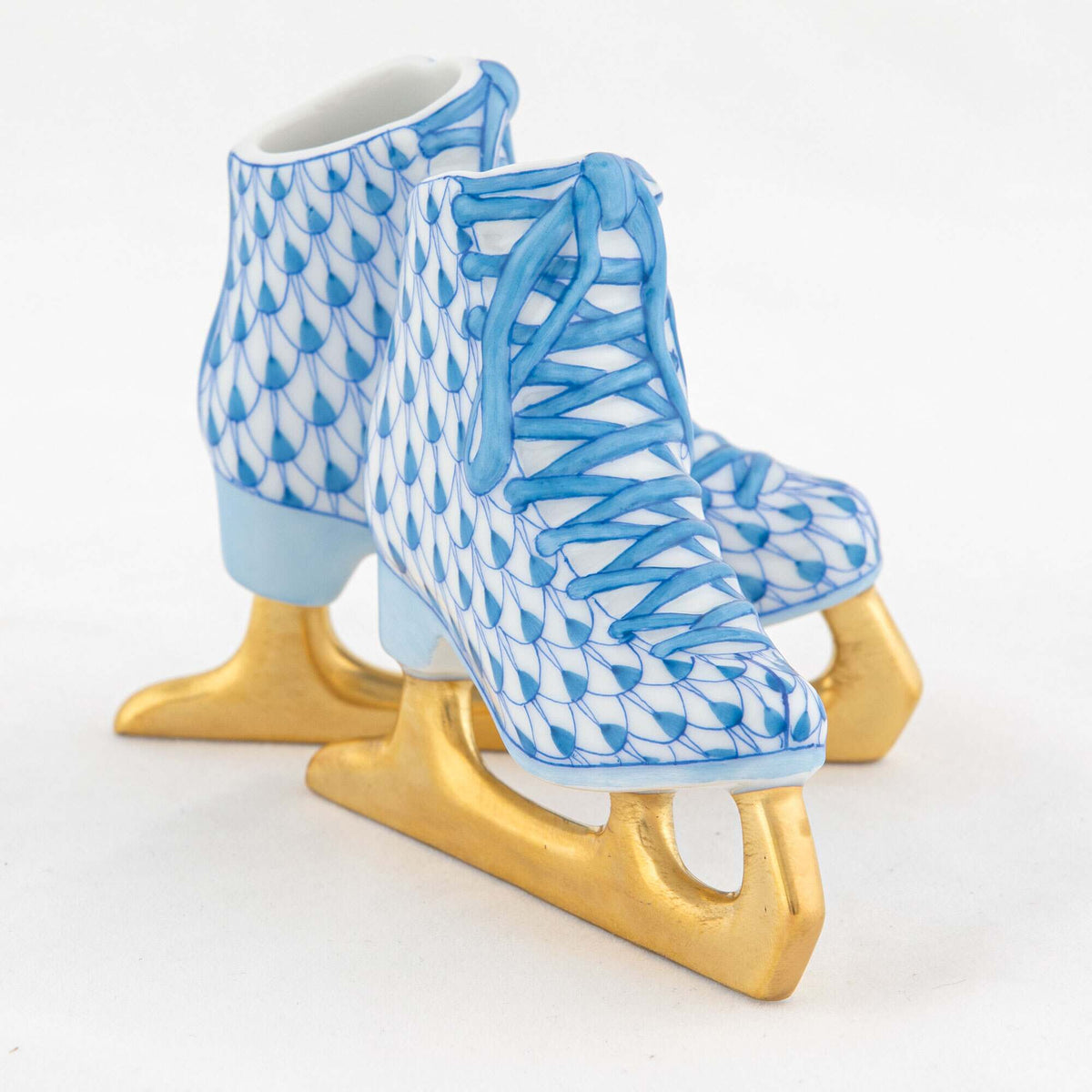 Herend Pair of Ice Skates Figurine – Blue, alternate view