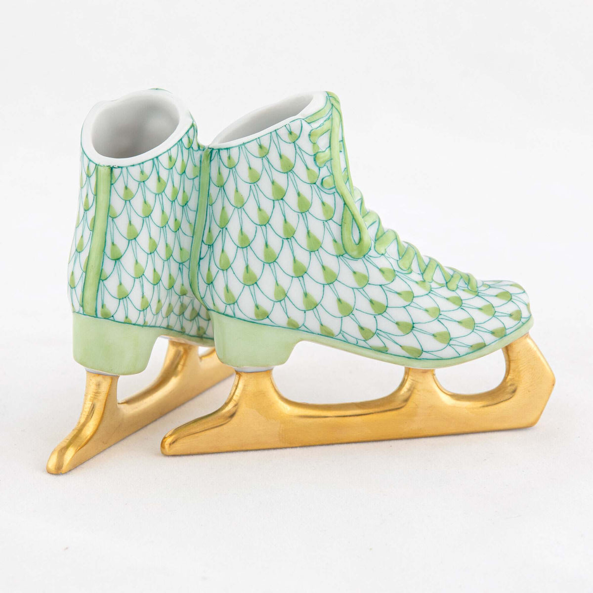 Herend Pair of Ice Skates Figurine – Key Lime, alternate view