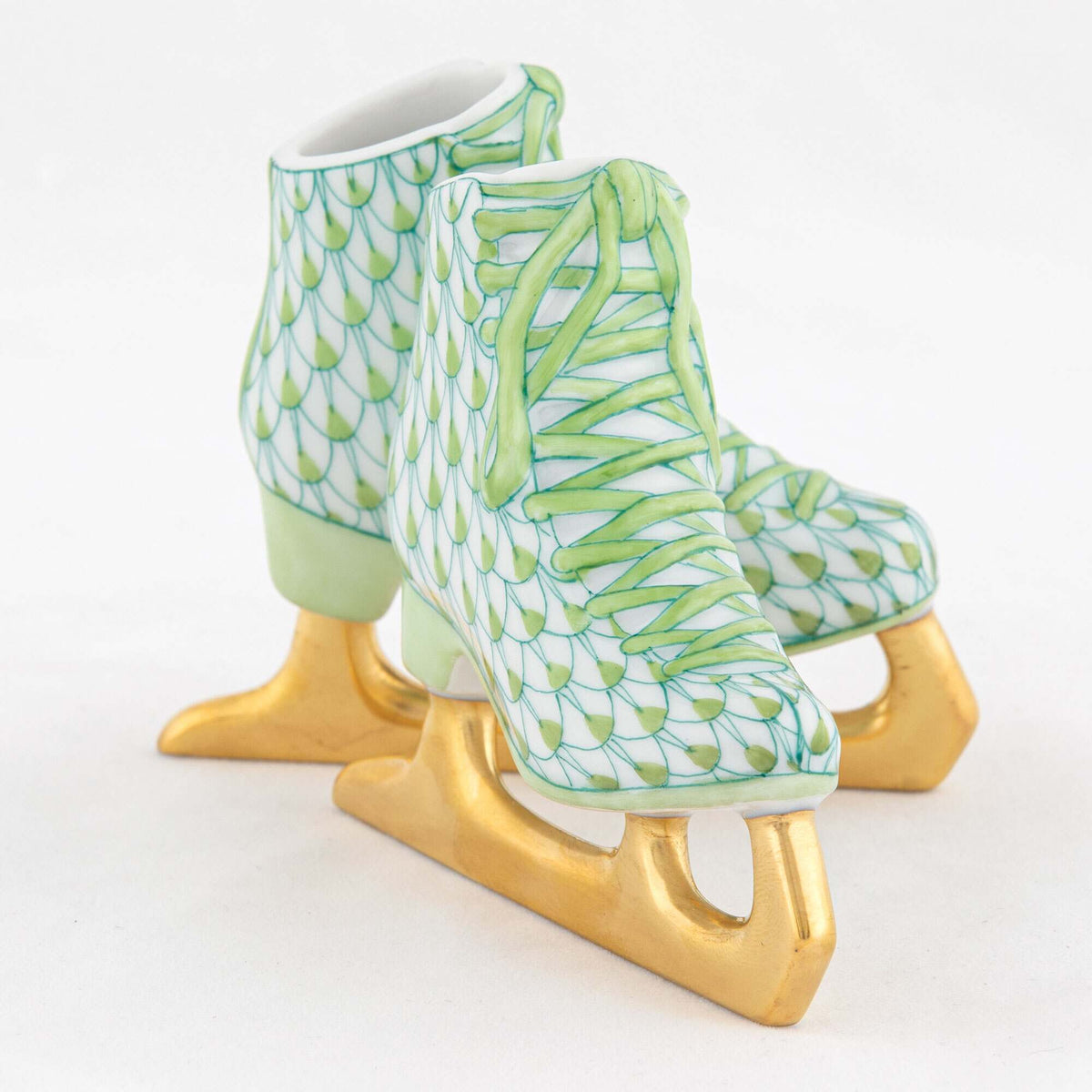Herend Pair of Ice Skates Figurine – Key Lime, alternate view