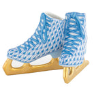 Blue fishnet Pair of Ice Skates Figurine figurine, hand-painted Herend porcelain with 24k gold accents