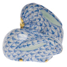 Herend Pair of Rabbits Figurine porcelain figurine painted in the Blue fishnet pattern