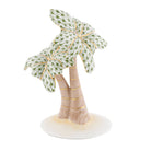 Hand-painted Herend Palm Tree Figurine in fine porcelain, 2.75in L X 2.25in W X 4in H, on a white background