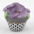 Herend Pansies in Flowerpot Figurine – Black, alternate view