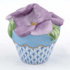 Herend Pansies in Flowerpot Figurine – Blue, alternate view