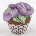 Herend Pansies in Flowerpot Figurine – Chocolate, alternate view