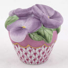 Herend Pansies in Flowerpot Figurine – Raspberry, alternate view