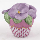 Herend Pansies in Flowerpot Figurine – Raspberry, alternate view