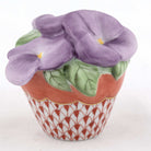 Herend Pansies in Flowerpot Figurine – Rust, alternate view