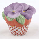 Herend Pansies in Flowerpot Figurine – Rust, alternate view