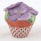 Herend Pansies in Flowerpot Figurine – Rust, alternate view