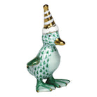 Herend Party Duckling Figurine porcelain figurine painted in the Green fishnet pattern