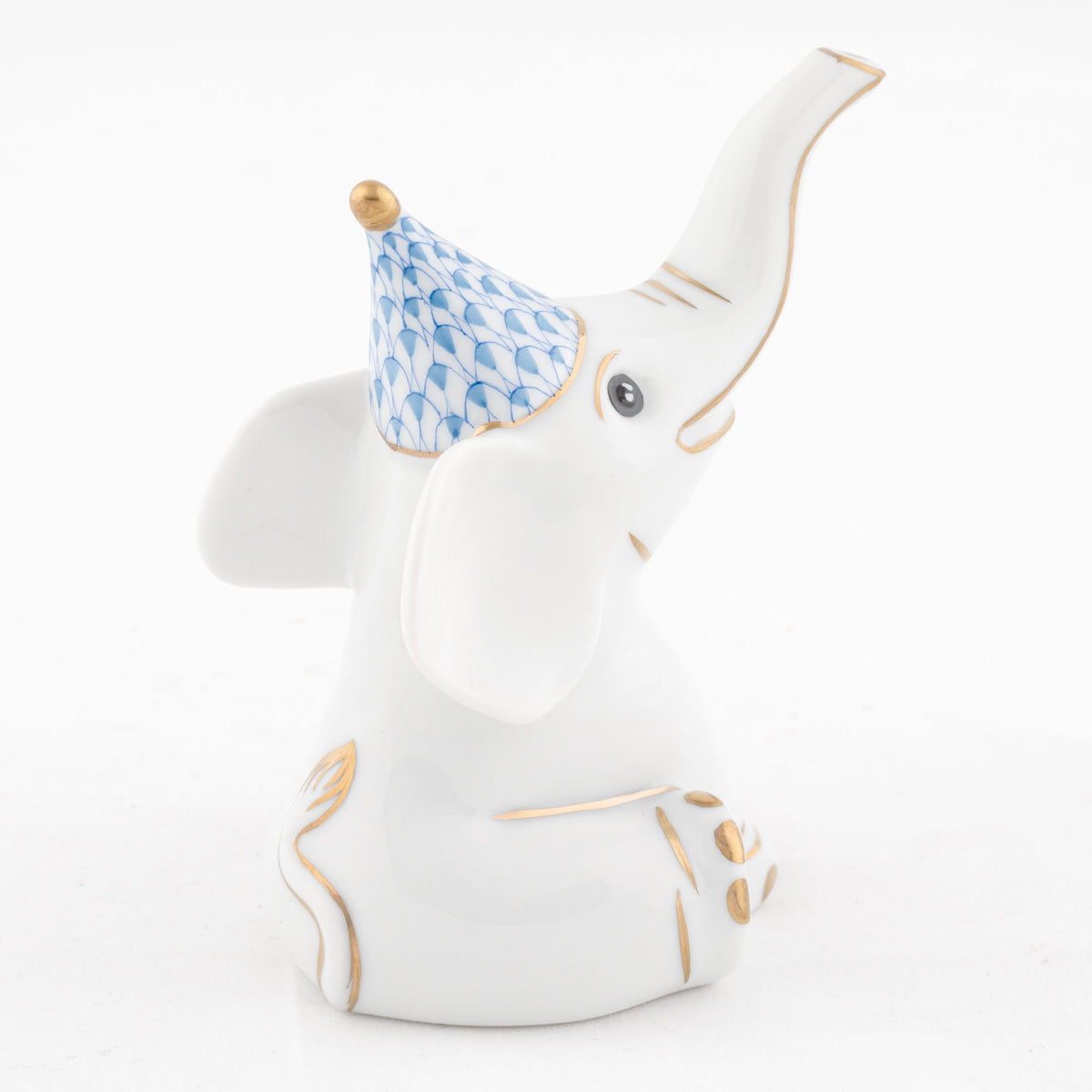 Herend Party Elephant Figurine – Blue, alternate view