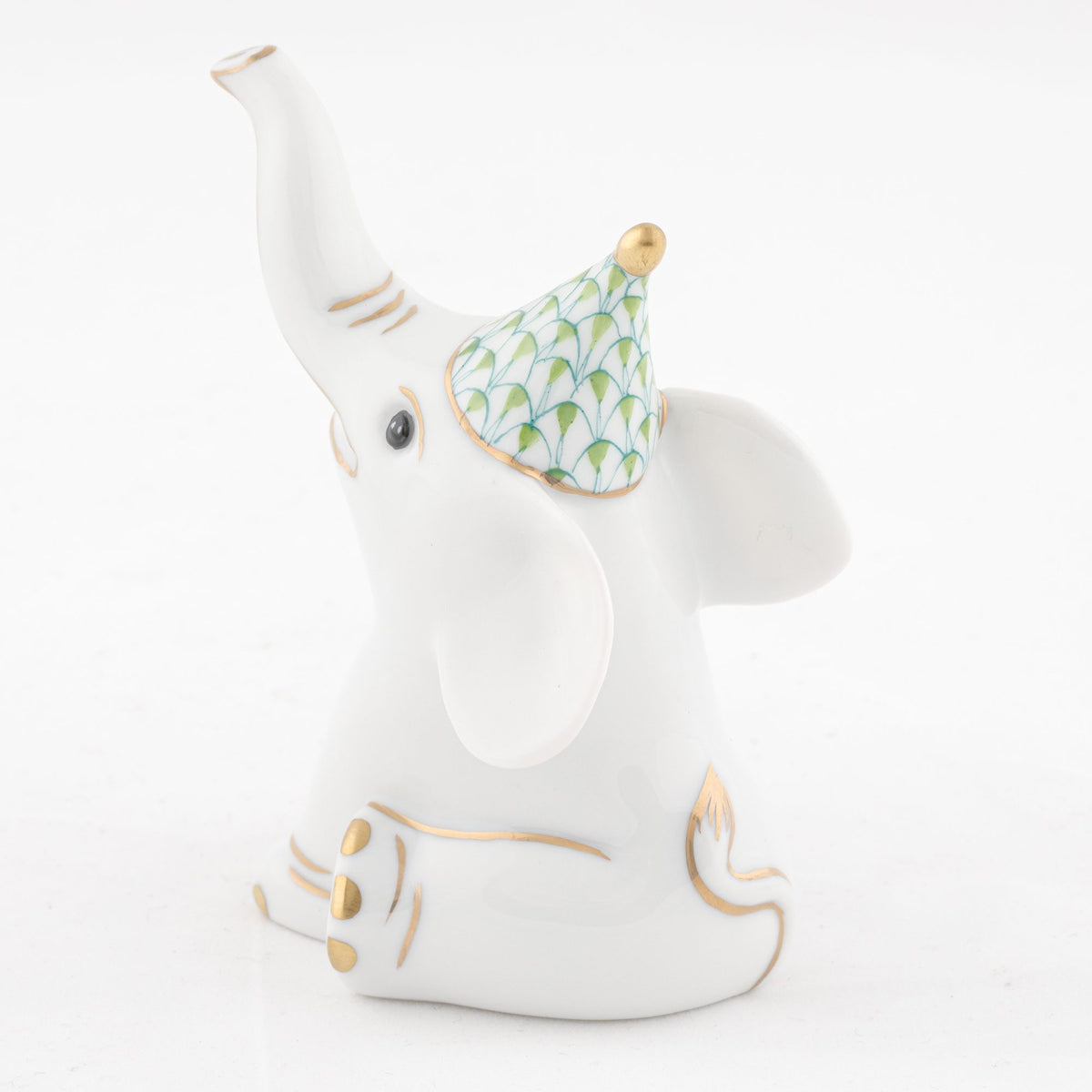 Herend Party Elephant Figurine – Key Lime, alternate view