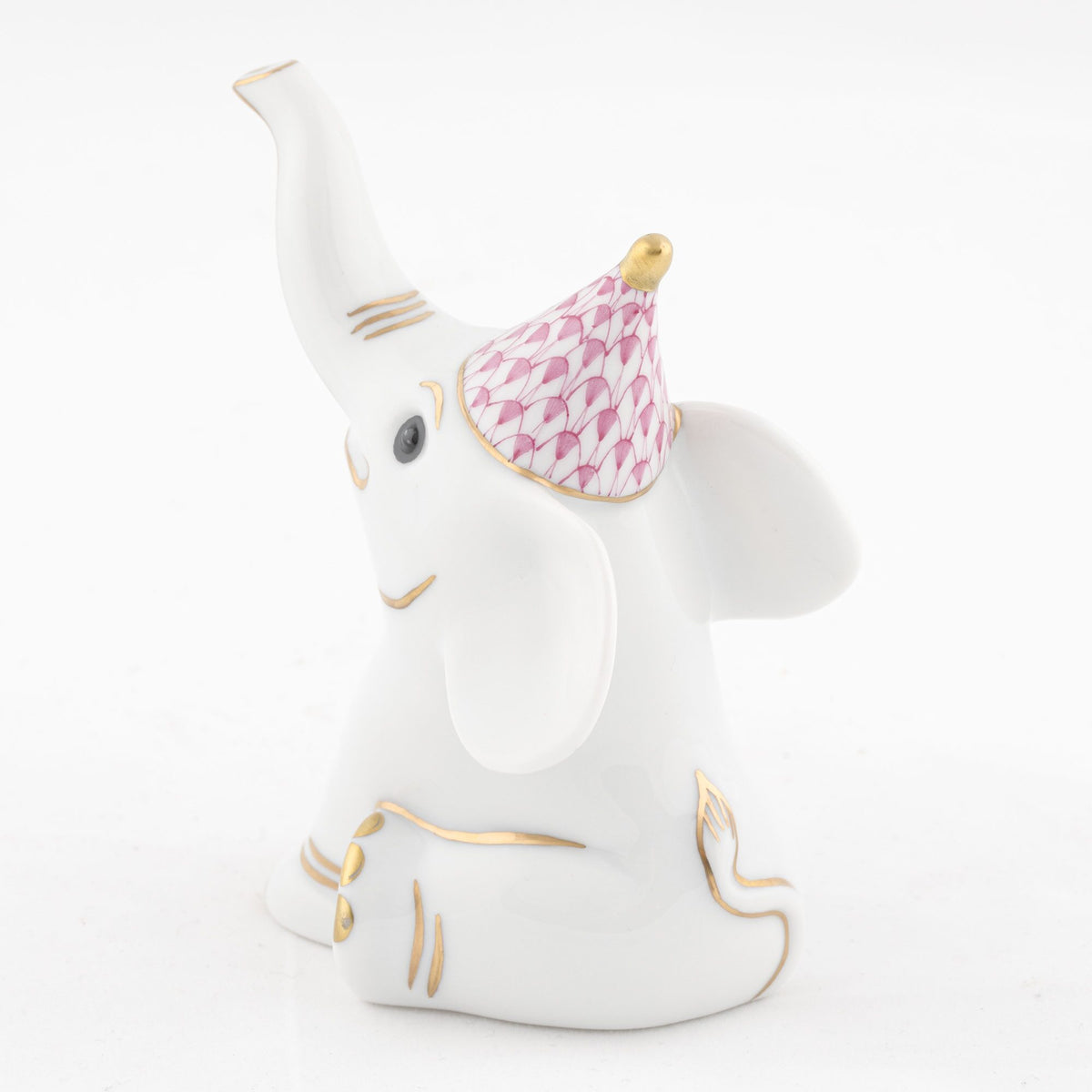 Herend Party Elephant Figurine – Raspberry, alternate view