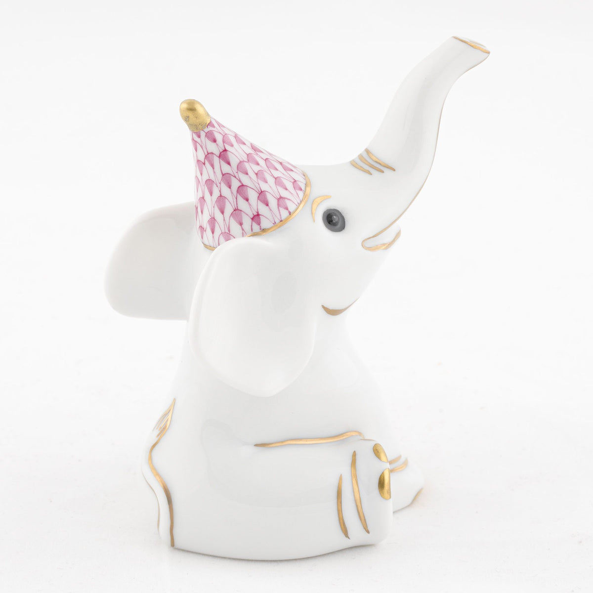 Herend Party Elephant Figurine – Raspberry, alternate view