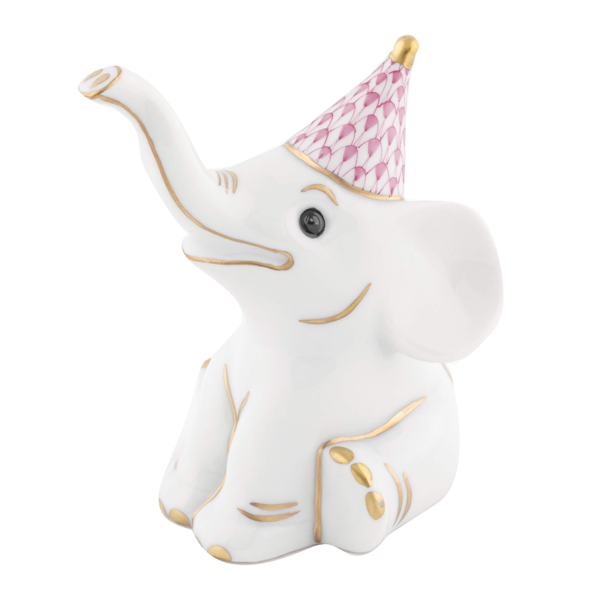 Herend Party Elephant in Raspberry