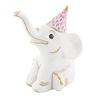 Herend Party Elephant Figurine porcelain figurine painted in the Raspberry fishnet pattern