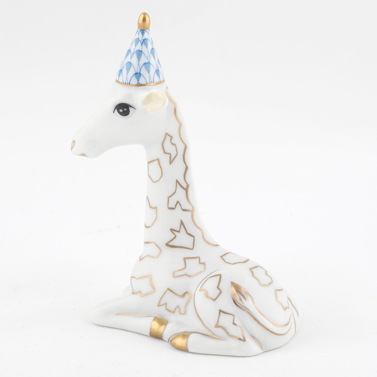 Herend Party Giraffe Figurine – Blue, alternate view